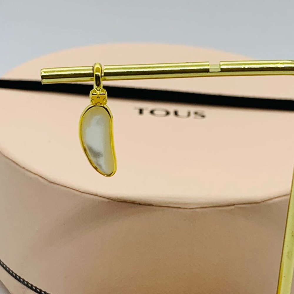 TOUS Pendant Silver Vermeil Fragile Nature leaf Pendant with Mother-of-Pearl